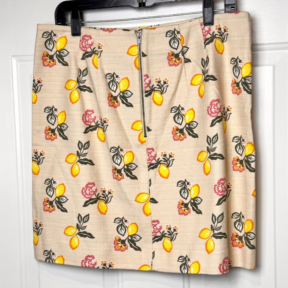 NWT Loft Outlet Lemon Print A-Line Above Knee Skirt, Size 10 - Picture 5 of 10